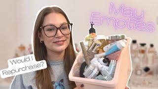 BEAUTY EMPTIES 2023  May Empties  Would I Repurchase [upl. by Eselahs]