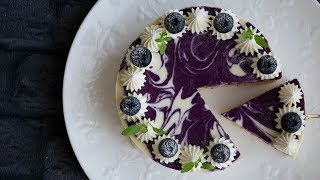 ブルーベリーホワイトチョコチーズケーキ 簡単なのに美味しい～♡  NoBake Blueberry white chocolate cheesecake [upl. by Mullac]