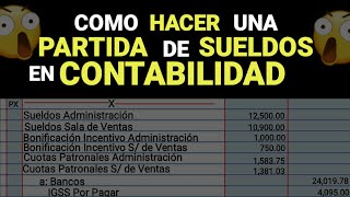 ✔COMO HACER UNA PARTIDA DE SUELDOS EN CONTABILIDAD  BIEN EXPLICADO [upl. by Prescott283]