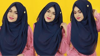 Most Requested Without Inner Cap Chiffon Georgette Hijab Style MUNA [upl. by Finstad]