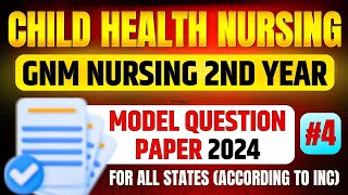 Gnm 2nd Year Child Health Nursing Question Paper 2024  Gnm 2nd Year Question Paper [upl. by Akinit495]