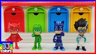 PJ Masks Tayo Garage Beads Surprise Toys Learn Colors with PJ Masks Wrong Heads JJ colors [upl. by Zorah]