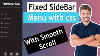 Sidebar Menu Explained  Only HTML CSS [upl. by Tatianas]