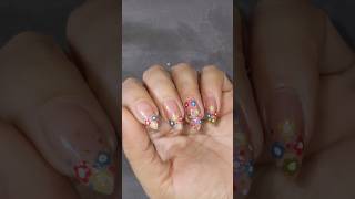 Easy floral design nail art at homeyoutubeshorts youtube trending viralvideo [upl. by Gaby]