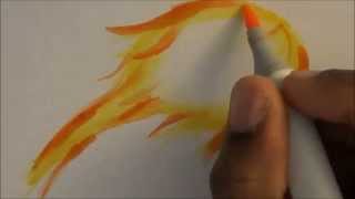 How to Draw Fire Copic Marker Tutorial [upl. by Persas740]