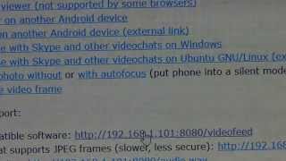 Streaming ip CAM Android to WIndows YawCAM [upl. by Ekul]