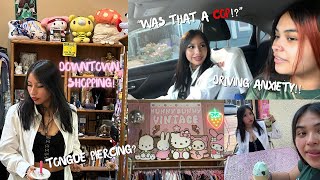 A SUCCESSFULLY FAILED VLOG new piercing driving anxiety downtown shopping etc [upl. by Brana706]