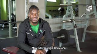 Fabrice Ondoa quotI couldt believe that I have to train with Xavi and Messiquot [upl. by Korman]