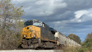 Solo CSX ES44AH 971 Leads Empty Grain G70819 on 112124 [upl. by Nhguav]