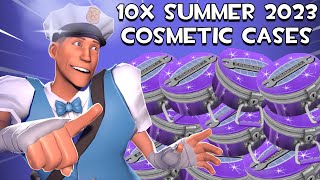 TF2 Unboxing 10 NEW Summer 2023 Cosmetic Cases INSANE PULL  Team Fortress 2 Summer 2023 Update [upl. by Betsey]