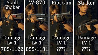 Resident Evil 4 Remake  All Shotgun Damage Comparison  Level 1 amp Max Level [upl. by Shabbir]