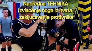 TEHNIKA Naprednog izvlacenja iz hvata noge i zakljucavanje protivnika [upl. by Hadleigh]