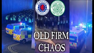 OLD FIRM CHAOS IN GLASGOW ULTRAS COLLIDE amp MORE IN THE STREETS OF GLASGOW rangers celtic [upl. by Leunamesoj]