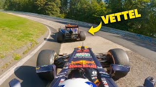 Vettel Vs Coultard F1 Car Race Around Full Nurburgring [upl. by Dyson]