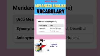 Mendacious means🤔☝️📖cssvocabulary vocabulary spokenenglish dawnvocabulary advancevocabulary [upl. by Teirrah]