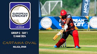 🔴 European Cricket League 2024  Group G Day 1  Cartama Oval Malaga Spain  T10 Live Cricket [upl. by Smart84]