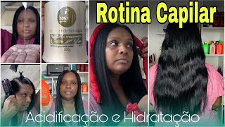 💙 Meu cabelo estava precisando de Acidificante Rotina Capilar do cabelo alisado Hidratação potente [upl. by Olette]