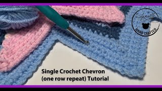 Single Crochet Chevron Blanket One Row Repeat  Two Ways [upl. by Enitram]