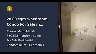 2800 sqm 1bedroom Condo For Sale in Manila Metro Manila [upl. by Carn405]