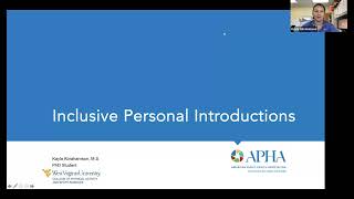 APHA Annual Meeting How to inclusively introduce your presentations [upl. by Eceer]