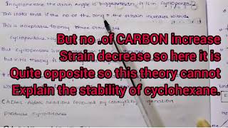 the stability of cycloalkanes by baeyer strain theory in organic chemistry2 in telugu [upl. by Hi]