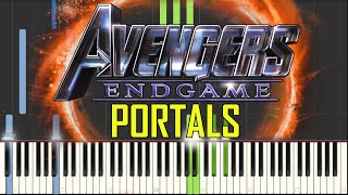 Portals  Avengers Endgame Synthesia Piano Tutorial [upl. by Haram656]