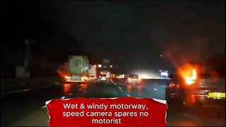 M62 motorway speed camera flashed and caught a speeding motorist [upl. by Pennie]