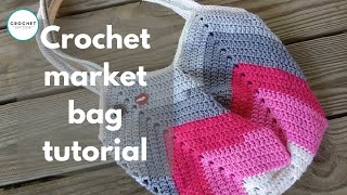 Crochet Granny Square Bottom Bag Tutorial crochet crochet videotutorial bobwilson123 [upl. by Kentigera]