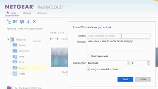 Using NETGEAR ReadyCLOUD amp ReadyNAS send files as a link [upl. by Hannahsohs]