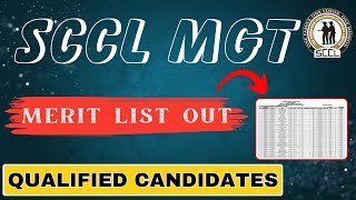 SCCL MGT Merit List Out 2024 [upl. by Esiom]