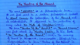 The Theatre of the Absurd in English Literature  theatre of the absurd and examples  Absurd Drama [upl. by Byrne561]