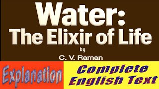 Water The Elixir of Life by CV Raman Complete Text Explained in English [upl. by Arita]