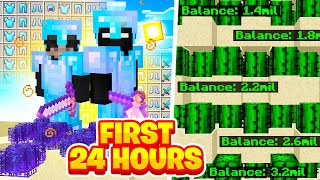 The RICHEST FIRST 24 HOURS as a Minecraft Factions DUO OP [upl. by Idissac]