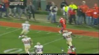 Clemson vs FSU McDaniel on Ponder Collision after interception [upl. by Brause]