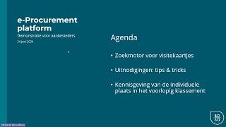 EProcurement visitekaartjes uitnodigingen en voorlopig klassement aanbesteder [upl. by Surtemed610]