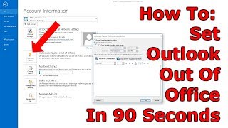 How To Set Out Of Office In Outlook 2013 [upl. by Htiekel]