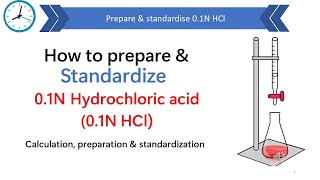 How to prepare and standardize 01 N HCL  Standardization of 01N hydrochloric acid [upl. by Anahsed280]