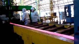 Spring rolling process at rolling machine for making train spring [upl. by Rockwood49]