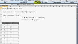 Configurar Encabezado y pie de pagina Excel 2007 [upl. by Ellebanna]