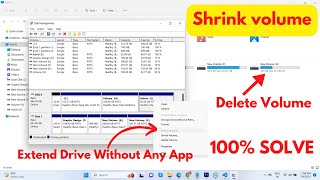 How to Shrink Volume in Windows 10 11  Shrink Partition Extend Disk Volumes and delete volumes [upl. by Lilybelle142]