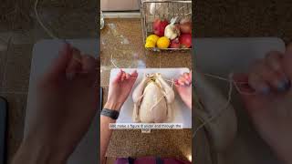 How to truss a chicken recipe chicken trussing roastchicken [upl. by Aineval]