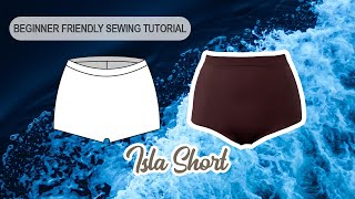 DIY No Front Seam Shorts Sewing Pattern  Tutorial  Minimalist Swimwear Bottoms by Sixte Designs [upl. by Hellman]