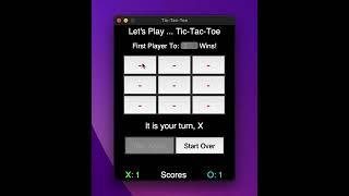 A Simple Tic Tac Toe App Made With Python shorts short [upl. by Nylaret]