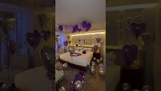 Romantic birthday room decoration ideas  birthday decoration ideas  balloon decoration tutorial [upl. by Flanna]