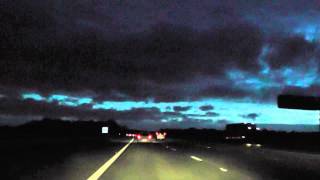 Night Driving On The M62 Motorway From J9 Warrington To J6 Widnes Merseyside England [upl. by Aneala]