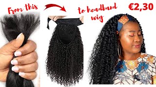 COMMENT FAIRE UNE PERRUQUE CURLY EN BANDEAU AVEC LA MECHE XPRESSION DIY HEADBAND WIG [upl. by Adelia]