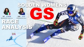 Federica Brignone Vs Alice Robinson Solden Ski Race Analysis [upl. by Tansey]