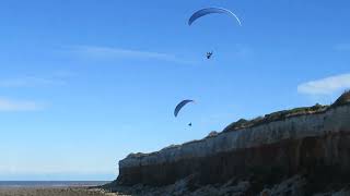 Paragliders over Hunstanton Cliffs Norfolk UK [upl. by Atileda]