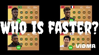 WHO IS FASTER VINICIUS JR vs KINGSLEY COMAN vs RAFAEL LEÃO vs HEUNGMIN SON  DREAM LEAGUE SOCCER [upl. by Nyloc]