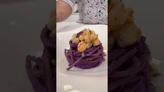 Spaghetto quadrato integrale con pesto di cavolo viola e gamberi [upl. by Anema]